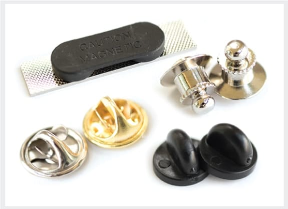 example of different types of lapel pin attachments